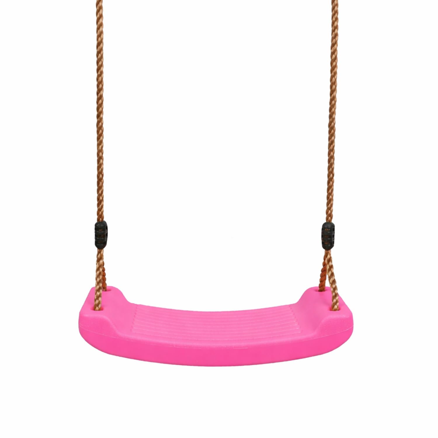 Kids Outdoor Swing Seat with Strong Braided Ropes & Length Control Hinge – Heavy-Duty Playground Swing for Ages 3-10 – 100kg Capacity – Clamp Fixation (Pink)