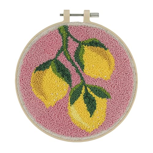 Trimits Embroidery Punch Needle Hoop Kit, Lemons, 15.2cm 6”, 15.2cm\ 6”
