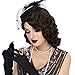 STfantasy Finger Wave Wig 1920s Retro Mid Length Long Curly Synthetic Hair for Women Cosplay Halloween Party Costume (Brown)