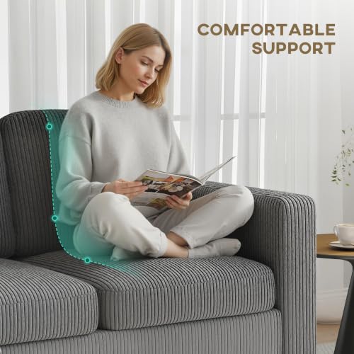 Image of HOMCOM 73 inch L-Shaped Sectional Sofa 3 Seater Couch 2200lb Capacity Dark Gray