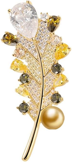 NONNYL Elegant South Sea Golden Pearl Brooch Pins Costume Jewelry For Women Fashion Christmas Gifts Wife Mom Girlfriend, Anniversary Birthday Fine Jewelry Gifts for Her NO2276