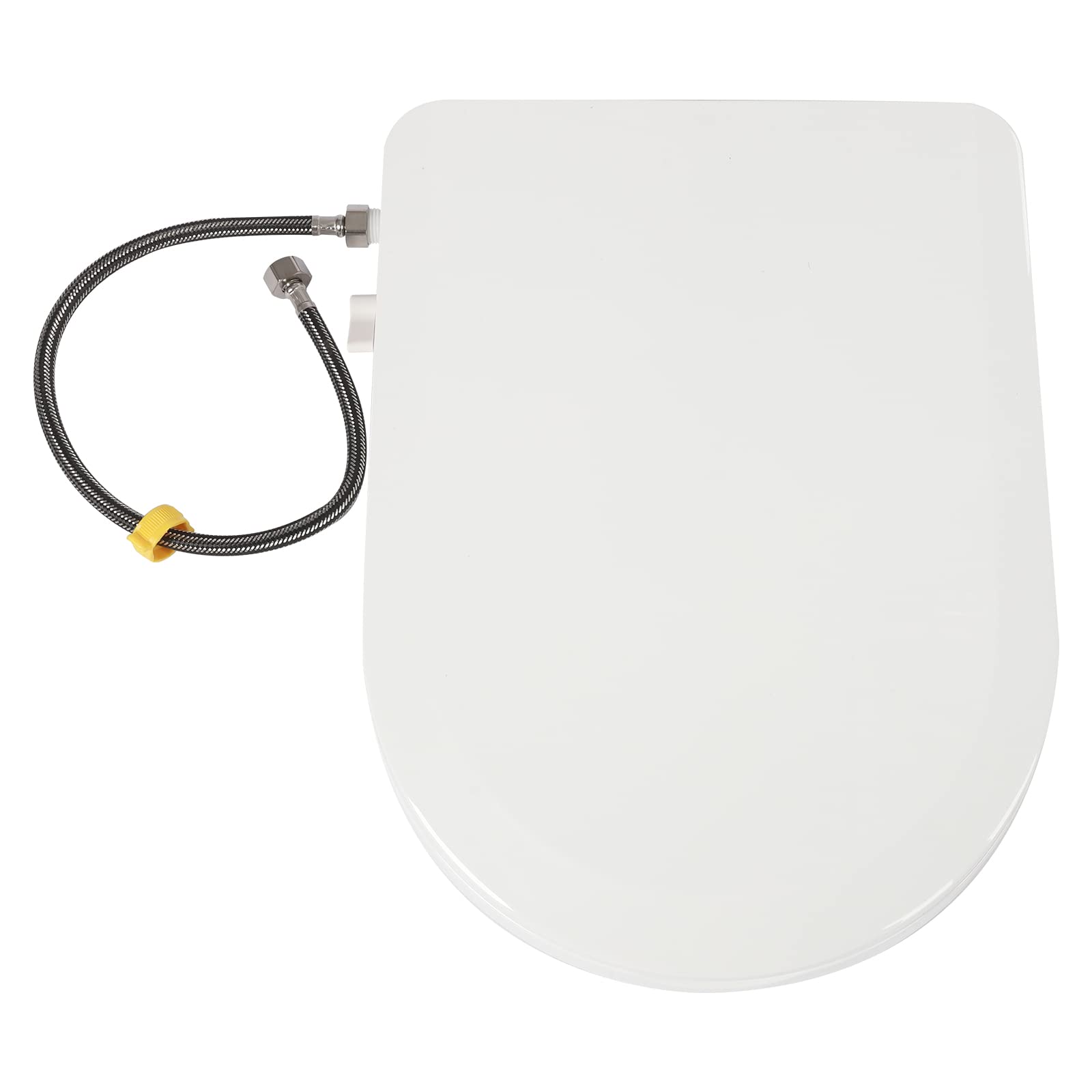 Abattant de WC avec bidet, sièges de WC avec descente automatique, non électrique, avec double buses autonettoyantes, dos séparé et nettoyage féminin (forme D), écartement de trous de 11,5 à 16,5 cm