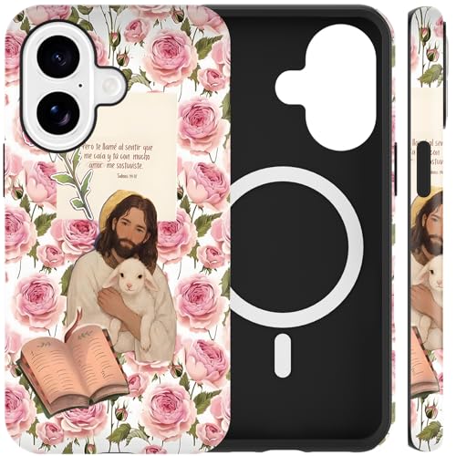 Coque iPhone 17 compatible MagSafe motif chrétien verset Jésus