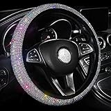 Carwales Car Bling Steering Wheel Cover for Women Girls 15 Inch Universal Colorful Crystal...