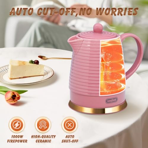 Tetera Eléctrica Cerámica 1.2 Litros con Infusor y Set de Tazas miniatura 5