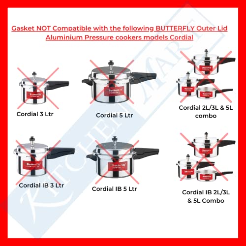 Kitchen Mart Gasket compatible with Butterfly Outer Lid Pressure cooker