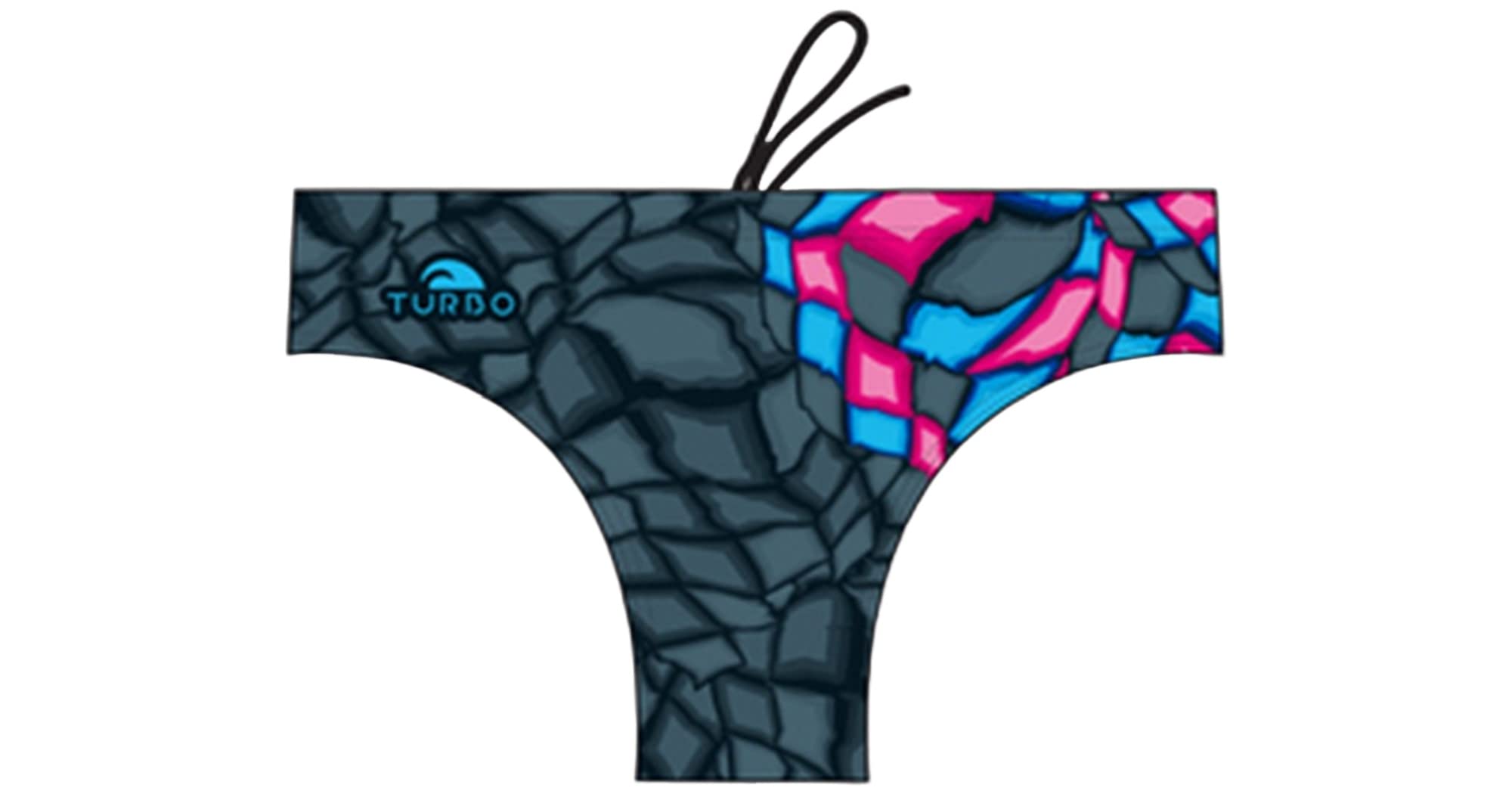 Turbo - Maillot de bain Crystal Gris/Noir Slip de Waterpolo compétition Natation et Triathlon