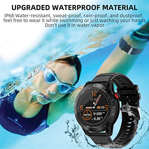 Smart Watch Fitness Tracker with Blood Pressure Heart Rate Sleep Monitor Multisport GPS Running Watch for Man Woman, Smartwatch for Android iOS Phone Full-Screen Touch IP68 Waterproof Watch