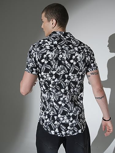 Image of Hubberholme Men's Rayon Relaxed Fit Printed Half Sleeve Resort Shirt