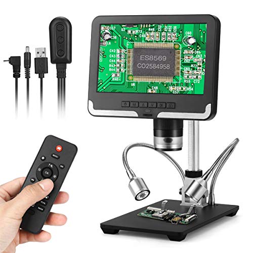 Handheld Digital Microscope,7 inch LCD Display 1080P Wireless Remote Control Digital Microscope