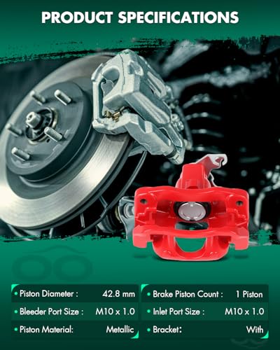 Image of SCITOO Rear Left Brake Caliper With Bracket 18B5081 Compatible For Chrysler Town & Country 2008-2012 For Dodge Grand Caravan 2008-2012 For Ram C /V 2012 For Volkswagen For Routan 2009-2012
