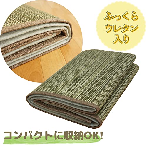 い草ふっくらラグ グランドアース 180x180cm 2畳用 コンパクト収納 ふっくらウレタン入 不織布貼り フローリング用 [3]