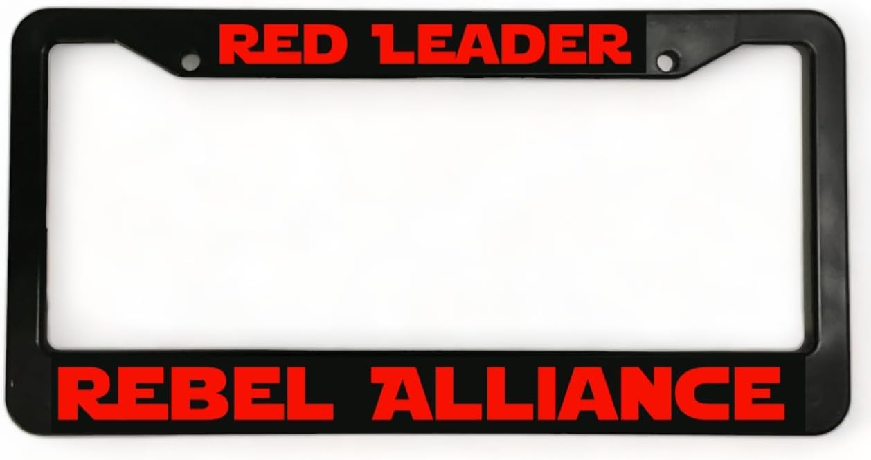 Holder for License Plate License Plate Holder for Red Leader Rebel Alliance for Star Wars Fans Glossy Black License Plate Frame Holder for Car License Plate Model-GS-708