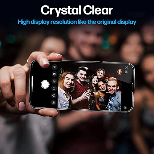 Image of STP FEEL Glass Screen Protector Designed For iPhone 14 (6.1 inch) [Edge to Edge Coverage] HD Clear, Bubble-Free, Anti-Scratch Full Protection Durable Tempered Glass - Black