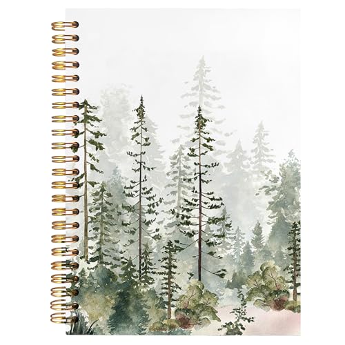 Carnet de notes A5 pin rustique à spirale pour une écriture fluide à plat