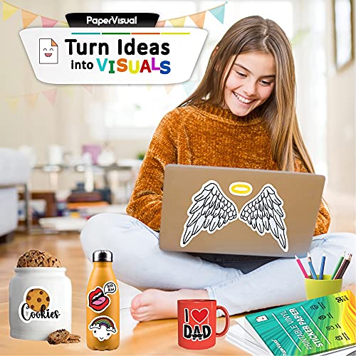 Image of Premium Printable Vinyl Sticker Paper for Inkjet and Laser Printer - 30 White Matte Sticker Paper Waterproof - Excellent Adhesion Paper 8.5 x 11, Fast Dry, Holds Ink Well, Great for Cutting Machines