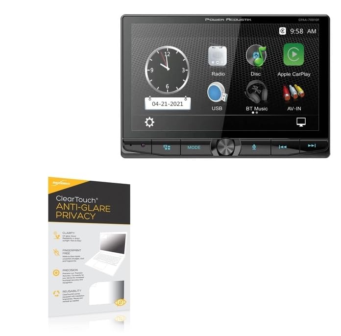 BoxWave Screen Protector Compatible with Power Acoustik CPAA-70D10F - ClearTouch Anti-Glare Privacy (2-Pack), Privacy Screen Protector Flexible Film Anti-Glare