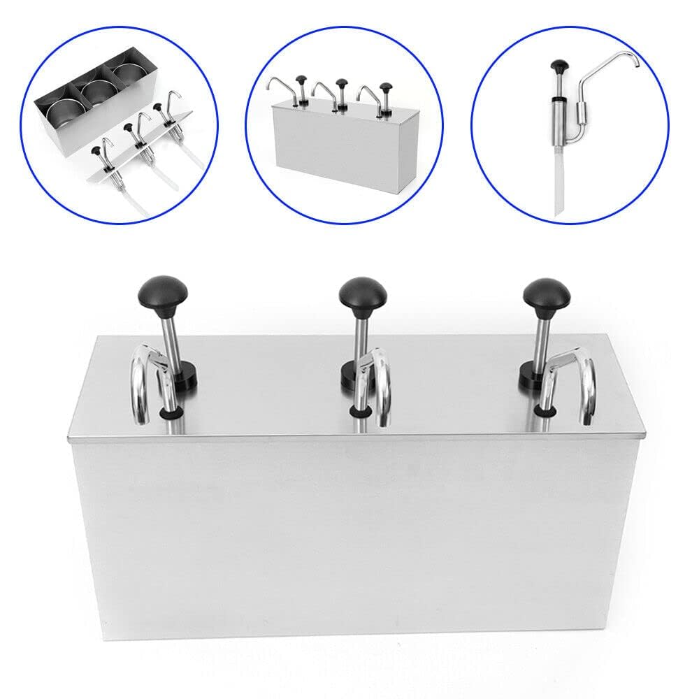 Set di dispenser per salse, in acciaio inox resistente, per ketchup, maionese, senape in ristoranti e buffet