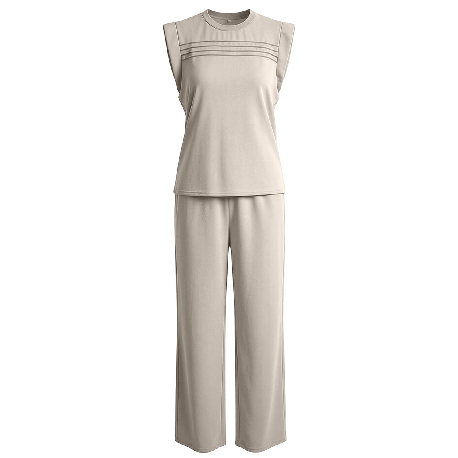 Ensemble Deux pièces décontracté composé d'un Pantalon de Jogging Souple et d'un débardeur, Confortable et Streetwear.