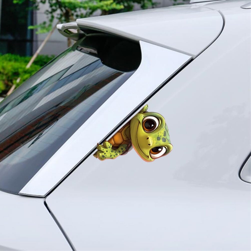Pack de 2 pegatinas para coches, camiones, motocicletas, paredes, ventanas, PVC, 10 x 14 cm, diseño de tortuga — view 7