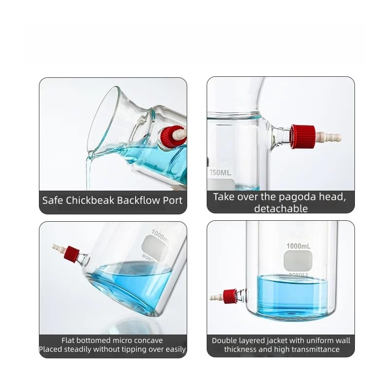 Doppelmanteliger Seitenarmbecher, Laborkolben aus Borosilikatglas | 100–1000 ml, for präzises Erhitzen im Labor.(250ml)