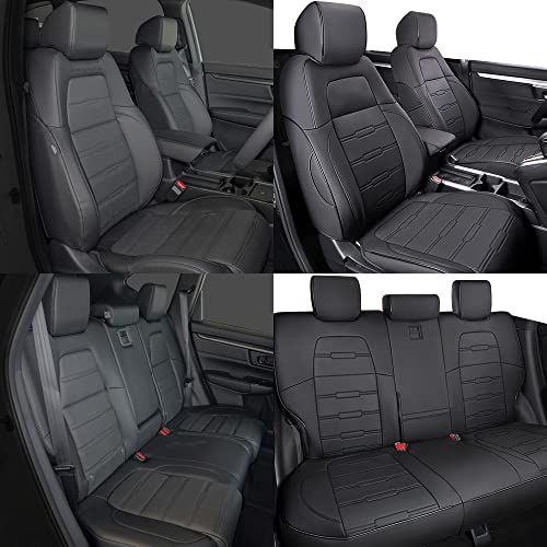 Car Seat Cover for Honda CRV 2017 2018 2019 2020 2021 2022 - Full Set of All-Inclusive CR-V Seat Covers (Black)