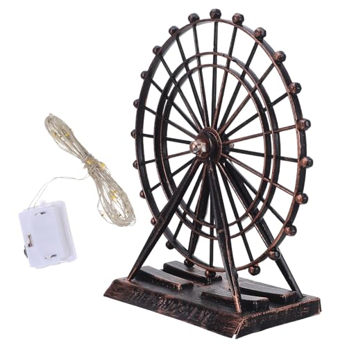 Rueda de la fortuna de hierro dorado artesanal retro para mueble de TV 2