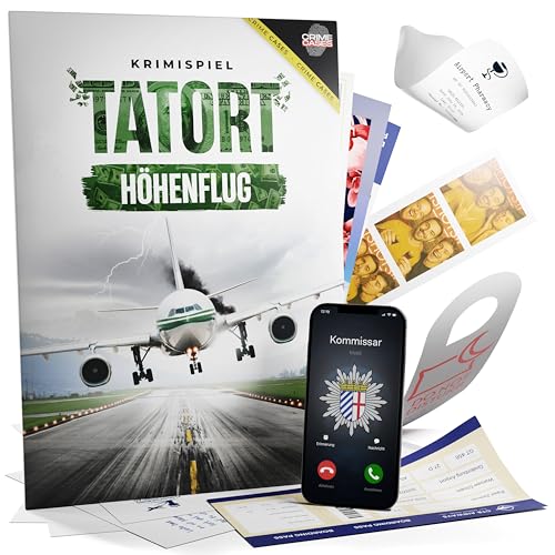 CRIMECASES Mordfall lösen Spiel: Tatort Höhenflug I Krimispiele für Erwachsene für 1-6 Personen ab 14 Jahren I Detektiv Spiel für Zuhause | Cold Case Rätselspiel I Krimi Escape Games