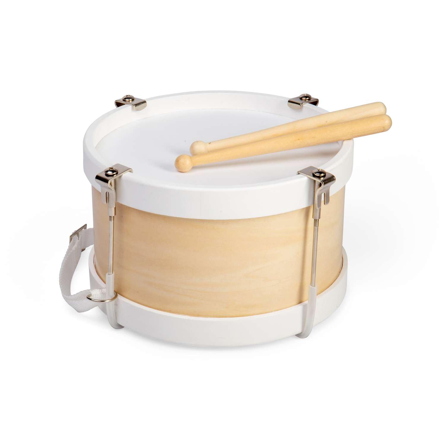 Bigjigs Toys Tambor natural | Tambores de juguete de madera para niños | Instrumentos musicales para niños de más de 3 años | Regalos musicales para niñas y niños pequeños | Kit de herramientas de