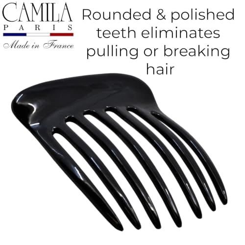 Image of Camila Paris CP3798 Hair Side Comb 2.75 inch French Twist Hair Combs Clips | Small French Comb Hair Clips Pin, Hair Side Combs for Women, Made in France