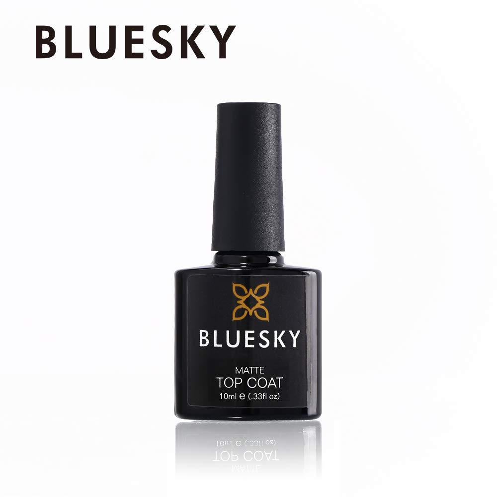 BLUESKY Essentials Top i Base Set, lakier żelowy do paznokci, lakier bazowy, podkład No Wipe, matowy, olejek do skórek paznokci (należy utwardzić pod lampą UV/LED), 10 ml