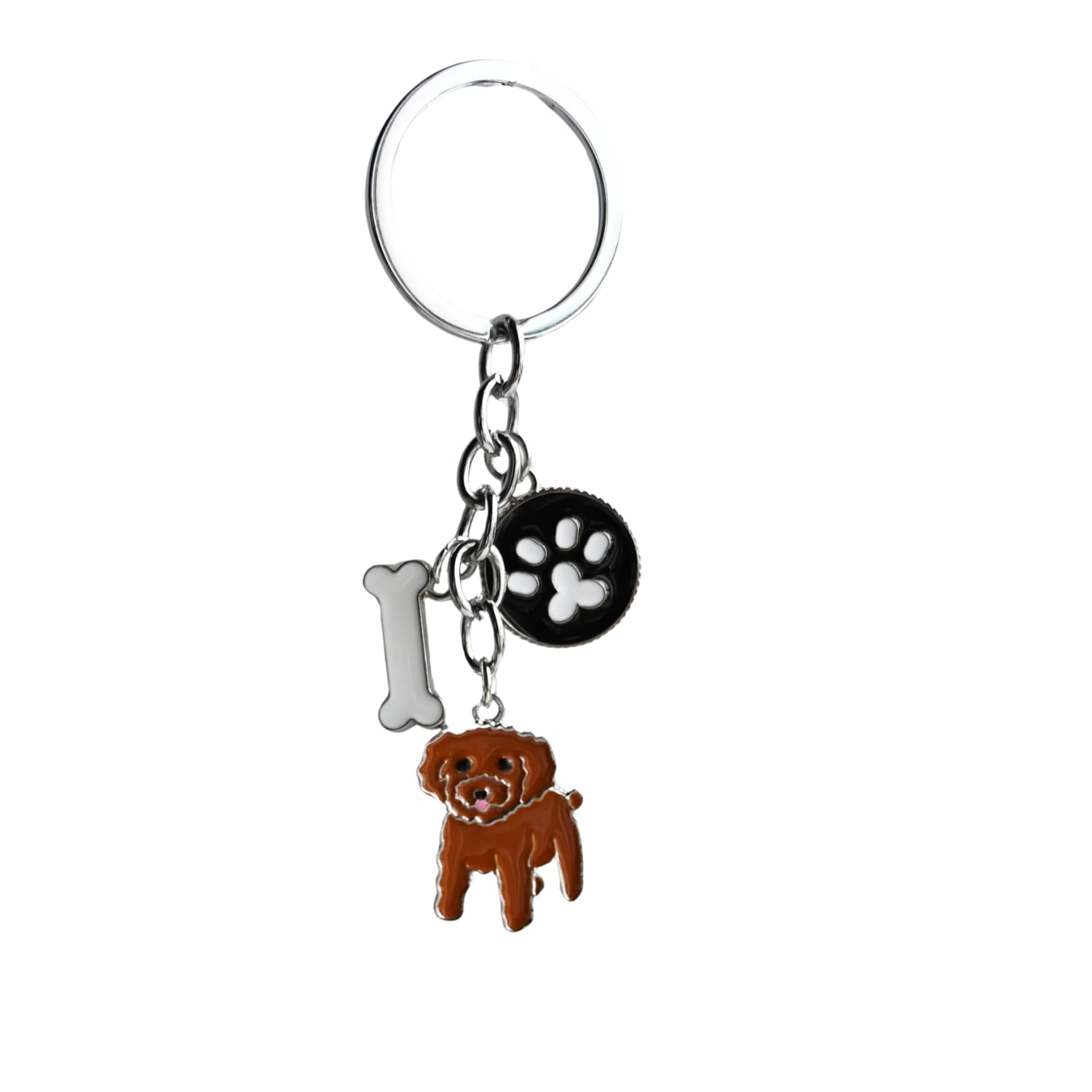 Key-ring Keychain,Cute Metal Small Dog Puppy Keychain Keyring Keyfob Car Bag Charm Dog Tag Chains Birthday (Tidy)