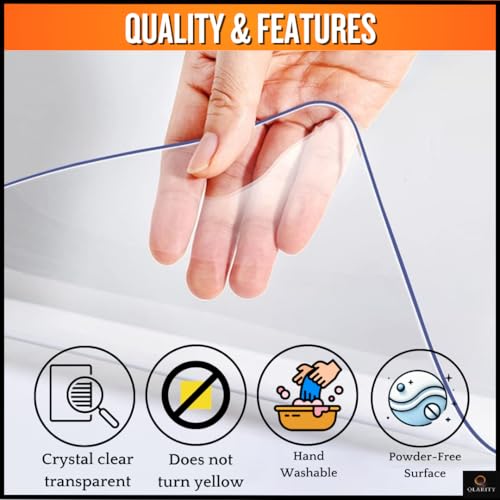 Image of Qlarity Covers 2mm Thick PVC Strip Curtain | Size-9ft Long, 6 Strips, 8.5 Inches Wide Vinyl Transparent Door Curtain | Ideal for Cold Storage /Office /Balcony /Home(Hangers are Not Included in Package)
