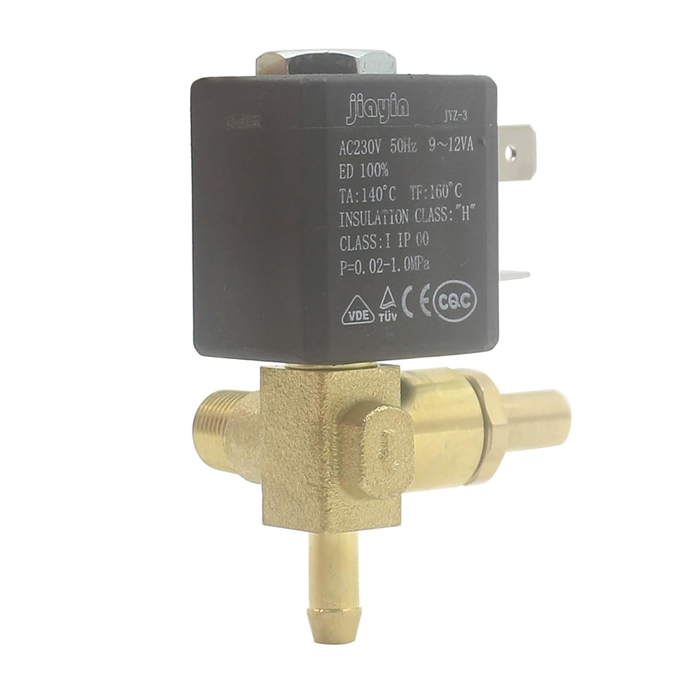 Jiayin JYZ-3 G1/8" AC 230 V 3 voies 10 Bar Électromagnétique Micro-aimant Eau Vapeur Fer Chaudière Valve