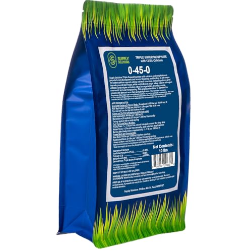 Supply Solutions | 0-45-0 Triple Superphosphate with 13.5% Calcium | High Phosphorus Bloom Booster Fertilizer for Indoor Plants Flowers Orchids Citrus Lawns Vegetables & Fruit Trees (10 Pounds)