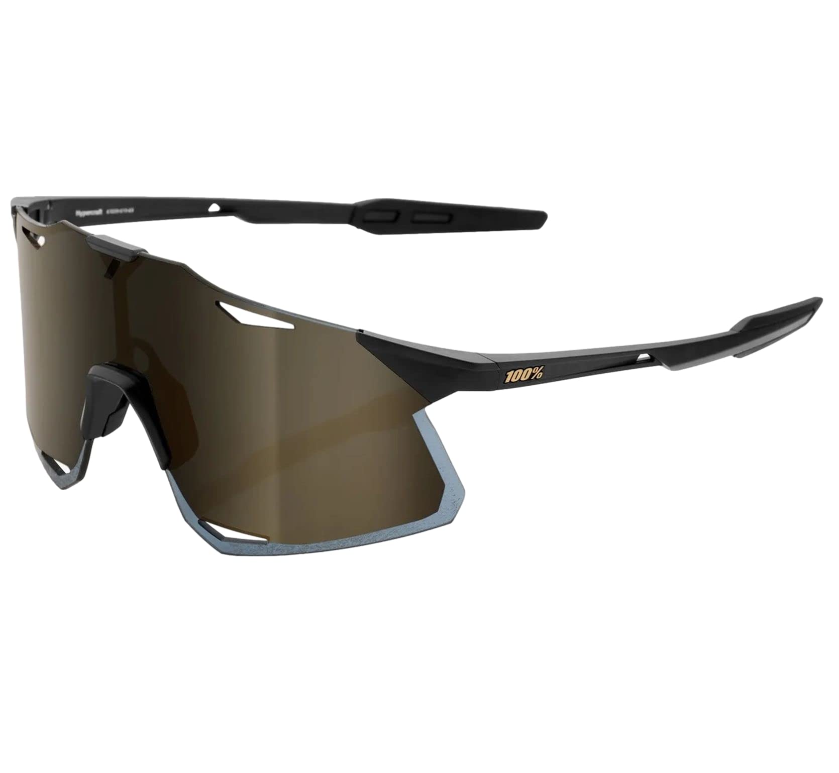 HYPERCRAFT Sport Performance Frameless Sunglasses (Matte Black - Soft Gold Mirror Lens)