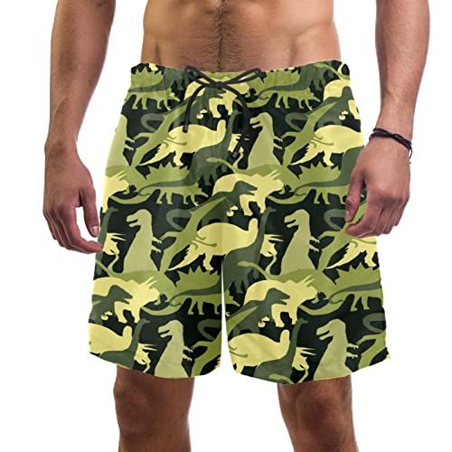 Maillots de bain pour hommes HadHfun short de plage dinosaure camouflage léger