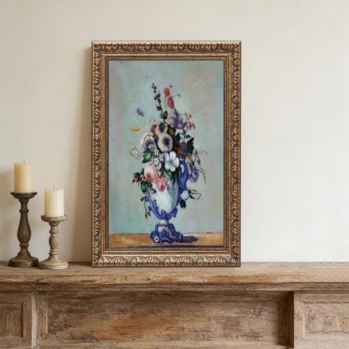 Toile fleurs vase rococo Cezanne pour decoration de chambre elegante - 4