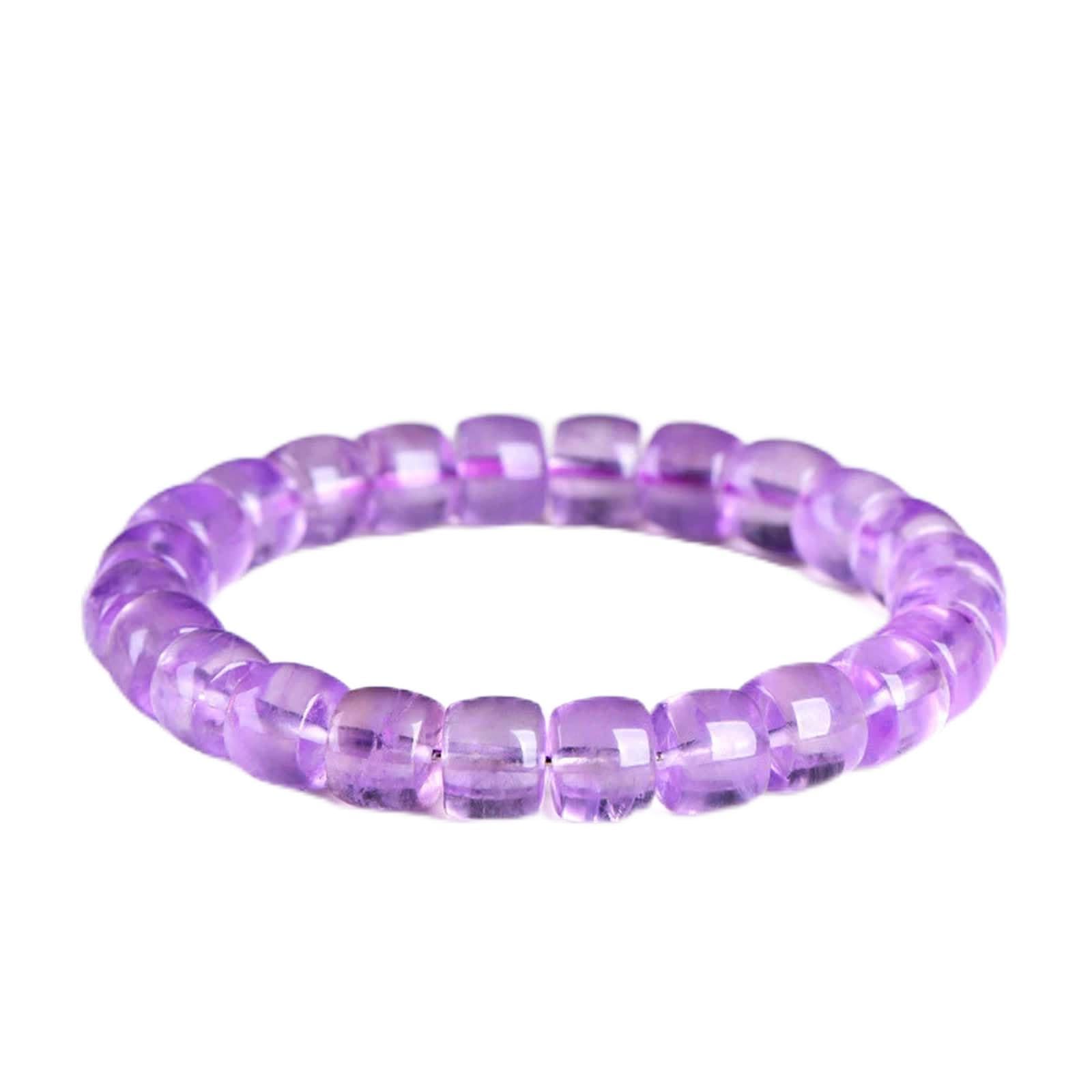 Pulsera de Amatista Pulseras elásticas con Cuentas Hechas a Mano