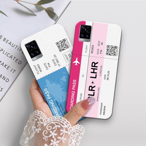 Image of COLORflow Back Cover Compatible with Vivo V20 | Boarding Pass Colors Customized Back Cover Compatible with Vivo V20
