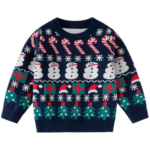 Pull de Noël pour bébé anti-courants d'air en tricot chaud manches longues pour enfant 1-6 ans
