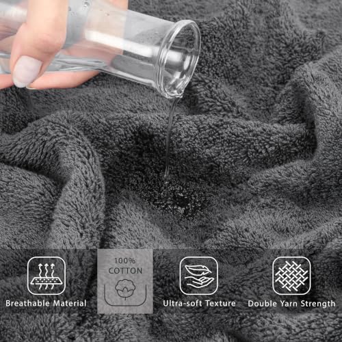Image of Cotton Paradise 100% Cotton Turkish Towel Set, Soft Absorbent Quick Dry, 2 Piece 35x70 Bath Sheet Set, Dark Gray
