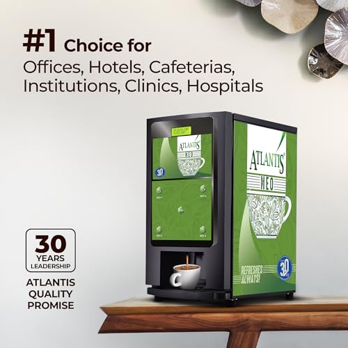 Image of ATLANTIS Neo 3-Lane Premix Based Tea & Coffee Vending Machine | Dedicated Hot Water Option| For Shops, Offices, Hotels & Restaurants