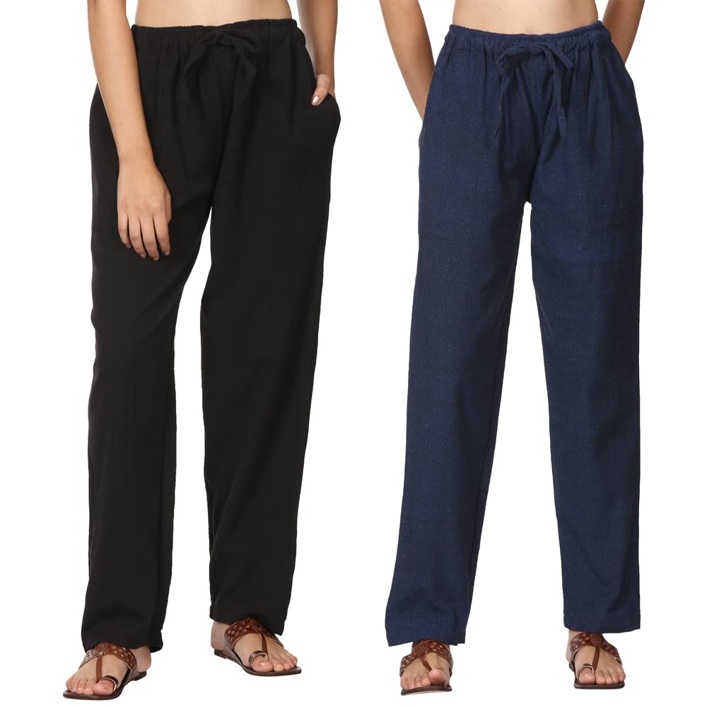 aatman One Size Women's Eco-Friendly Cotton Pyjama Pack of 2 | Fits Waist Size 28 to 36 Inches-picture-49