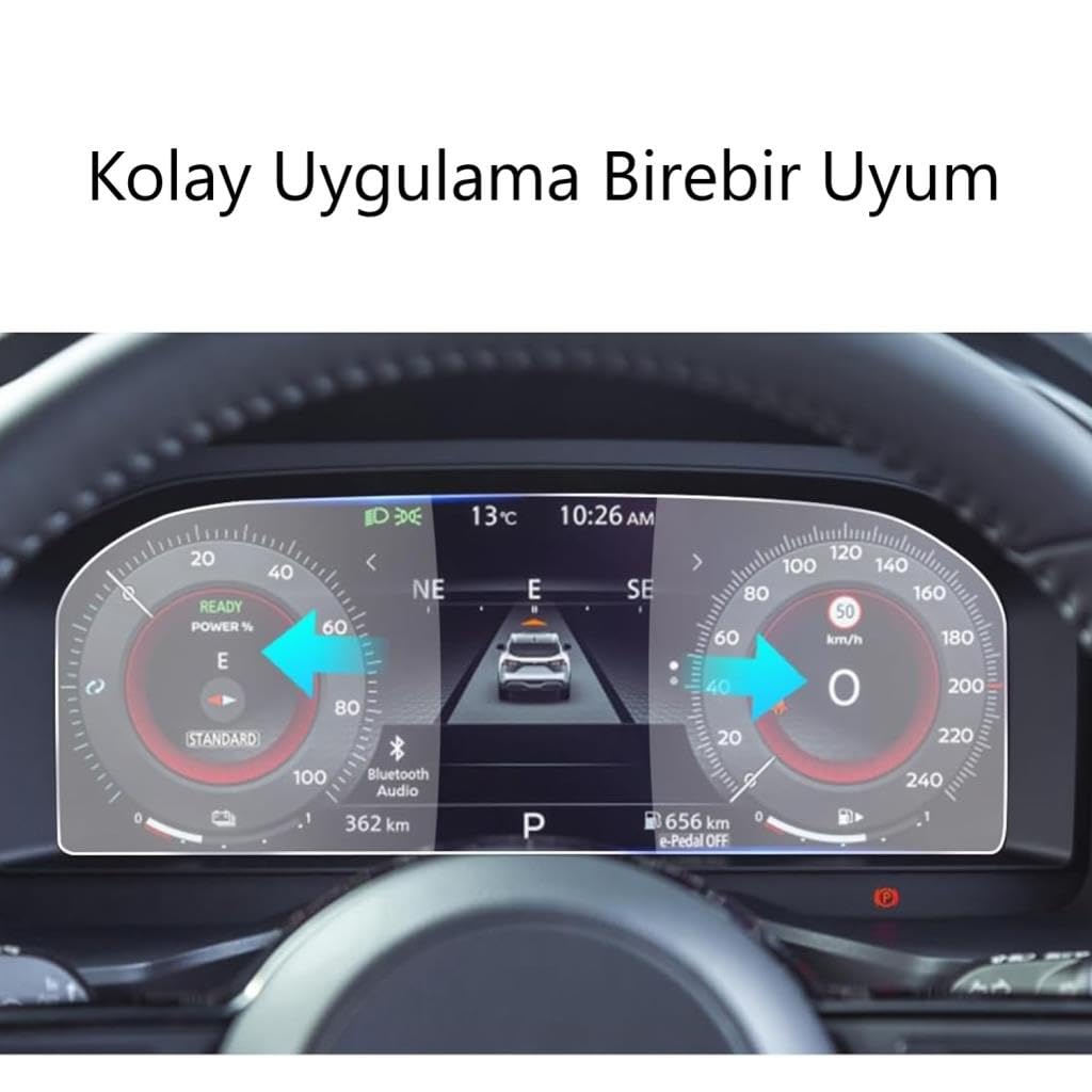 Engo Nissan Juke 12.3 İnç İle Uyumlu Ekran Koruyucu Dijital Gösterge Parlak
