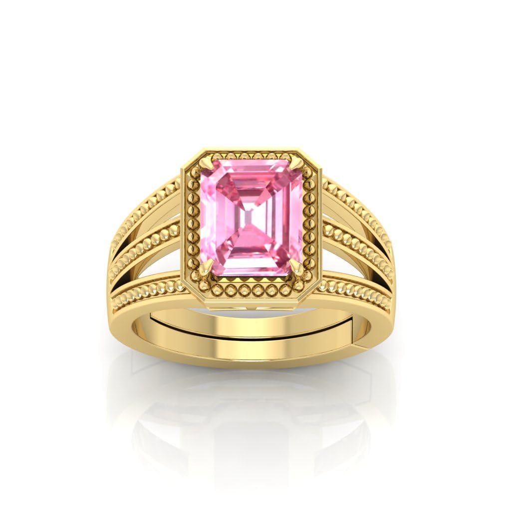 RRVGEM Pink Sapphire Ring 4.25 Ratti Certified AAA++ Quality Natural Pink Sapphire Gemstone Ring Gold Plated for Men and Womens (B0CY2ZHXL7) Amazon Price History, Amazon Price Tracker