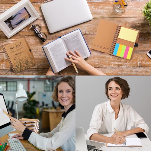 Image of Engrowtic 10 Sets Christian Gift Bulk for Church Inspirational Religious Spiral Bible Verse Prayer Notebook with Sticky Note Pen for Study Group Member Back to School Teacher Vbs Sunday School (Kraft)