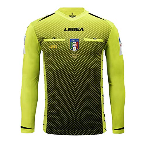 LEGEA 2020/2021 - Camiseta árbitro AIA M/L para Hombre, Amarillo Fluorescente, XL