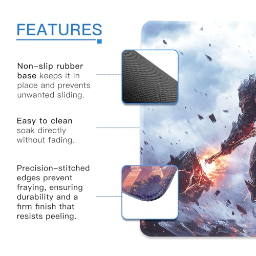 Black Apocalypse Knight Large Mouse Pad XXL 80x40cm miniatura 3