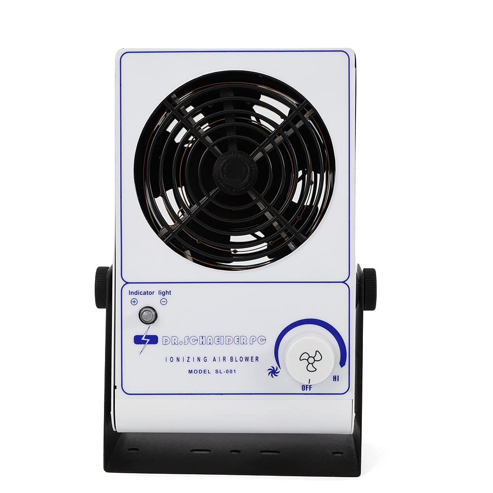 Gworobie Ionizing Air Blower Fan,ESD Air Ionizer Fan Desktop Static Eliminator Anti Static Fan Anti Static Blower Ionizer Electrostatic Discharge Fan 110V
